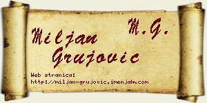 Miljan Grujović vizit kartica